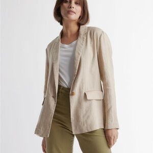 Quince 100% European Linen, Structured Blazer/Sand XL